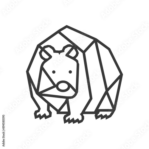 Geometric bear with a cute face