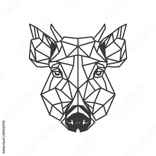 Geometric boar portrait Simple and stylish