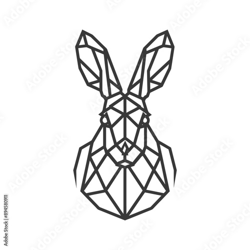 Geometric bunny portrait A unique and stylish design
