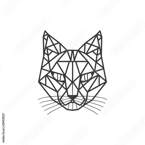 Geometric cat face with sharp angles