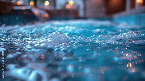 Close-up of bubbles and water jets in a hydrotherapy tub, providing therapeutic massage to a client in a spa setting , Hydrotherapy Tub,