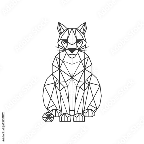 Geometric cat illustration Simple and stylish