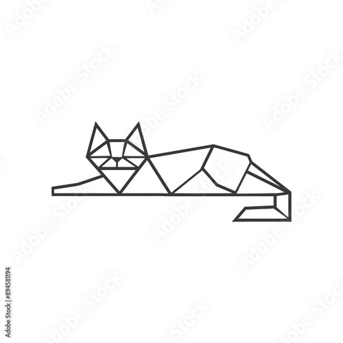 Geometric cat resting in peace