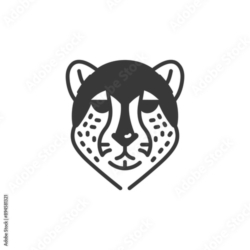 Geometric cheetah face art Geometric design animal