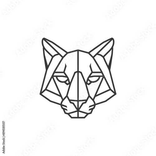 Geometric cougar with sharp gaze