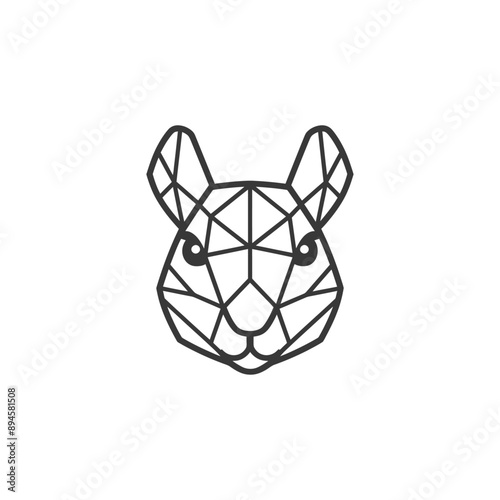 Geometric chinchilla face Cute and modern