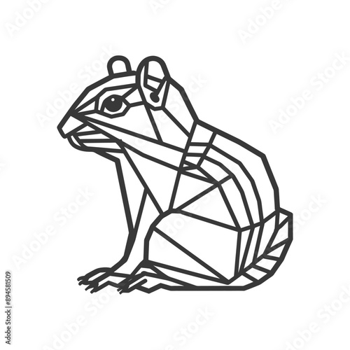 Geometric chipmunk with a curious look