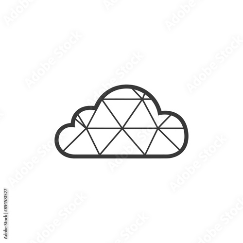 Geometric cloud computing icon