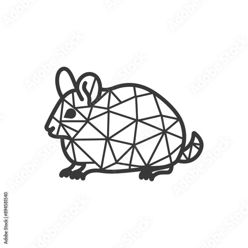 Geometric chinchilla design Cute and simple
