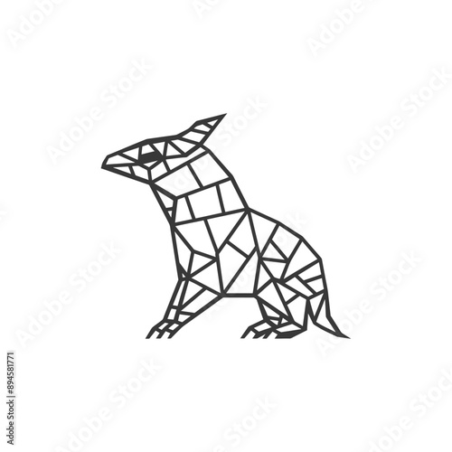Geometric dog art Simple and stylish