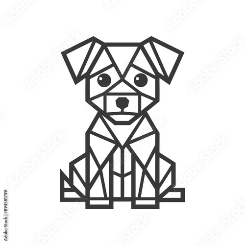 Geometric dog with big eyes A cute pup