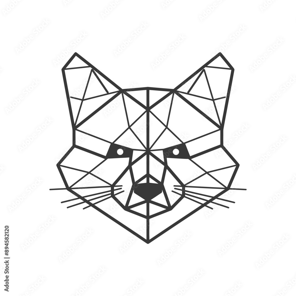 Fototapeta premium Geometric fox face A simple design with sharp lines