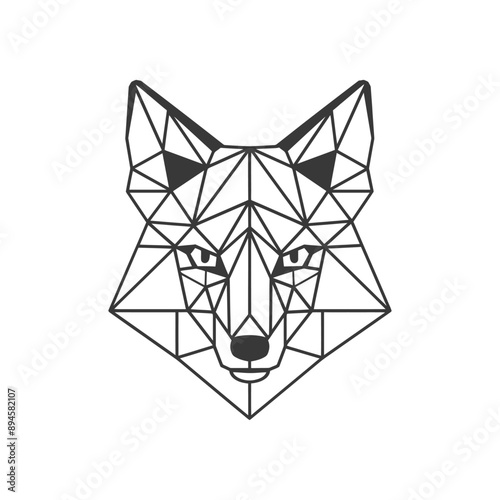 Geometric fox face sharp and bold