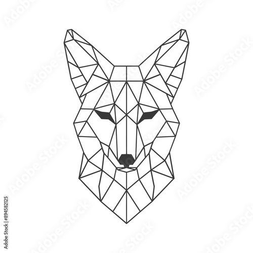 Geometric fox face simple and elegant