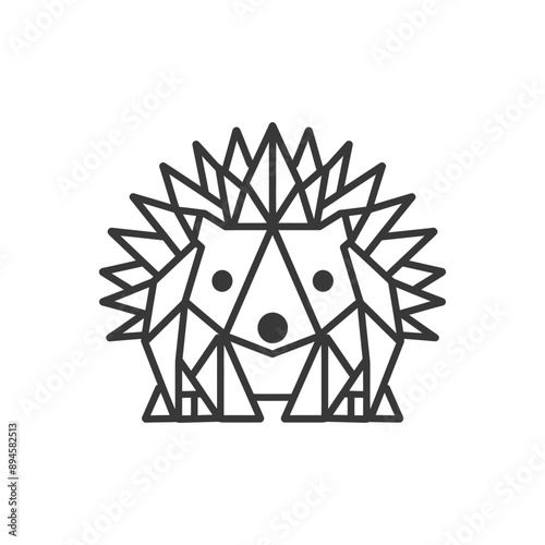 Geometric hedgehog design Cute and prickly