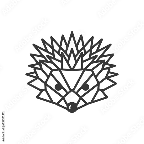 Geometric hedgehog prickly and cute
