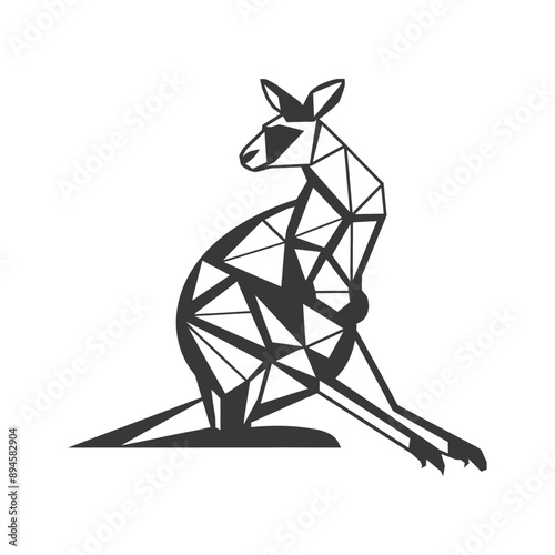Geometric kangaroo art Simple and stylish