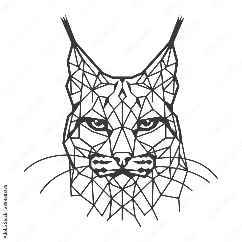 Fototapeta premium Geometric lynx portrait Bold and intricate