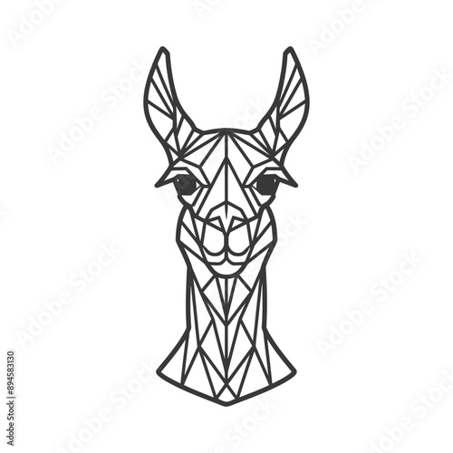 Geometric llama portrait Simple lines striking design
