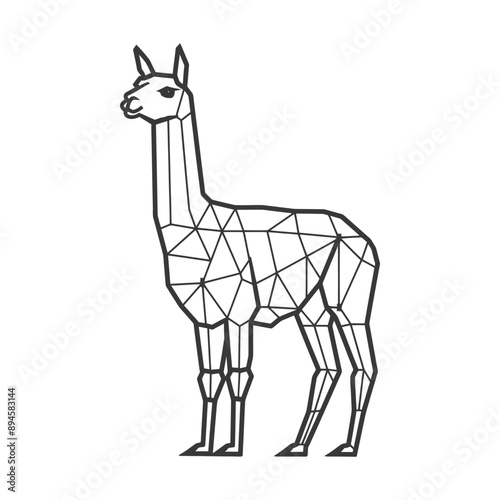 Geometric Llama Simple lines and sharp angles