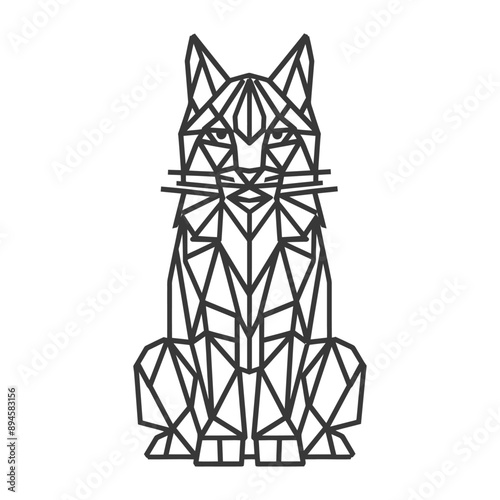Geometric lynx in black and white