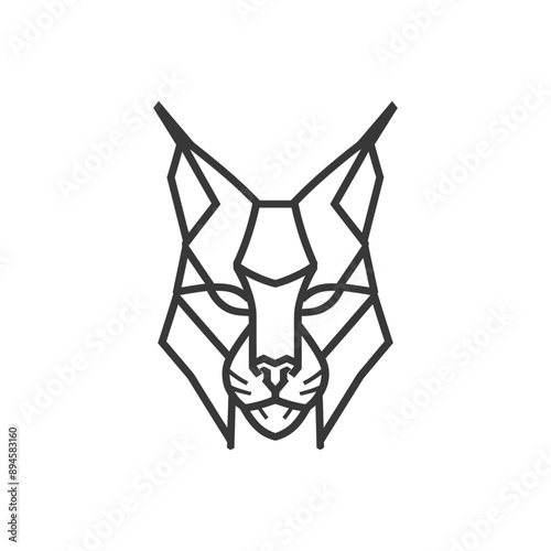Geometric lynx head design Minimalist and bold