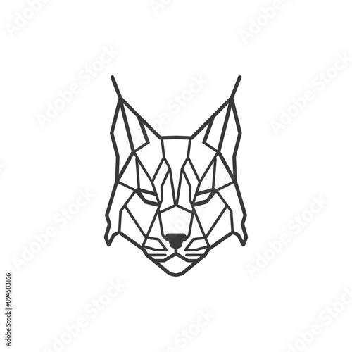 Geometric lynx head design Simple and elegant