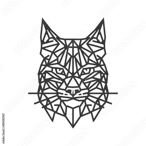 Geometric lynx portrait A unique and modern take on a classic animal