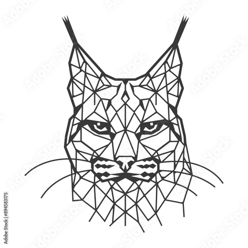 Geometric lynx portrait Bold and intricate