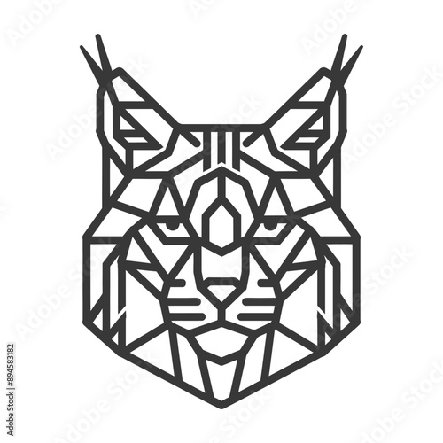 Geometric lynx design wild beauty in lines