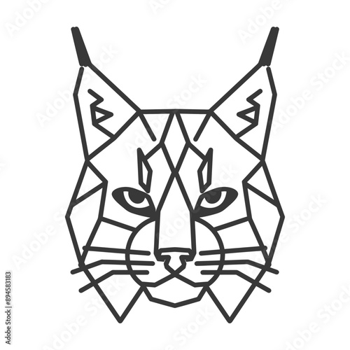 Geometric lynx portrait Wild and bold
