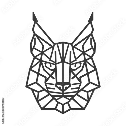 Geometric lynx portrait sharp and striking