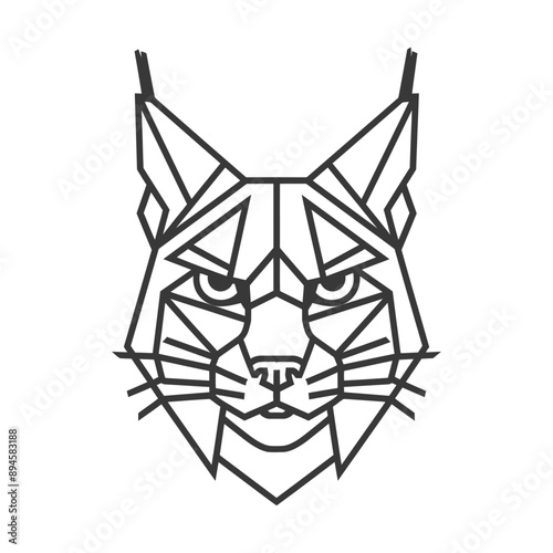 Geometric lynx portrait Bold and wild