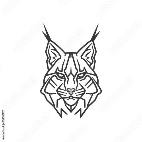 Geometric lynx fierce and bold