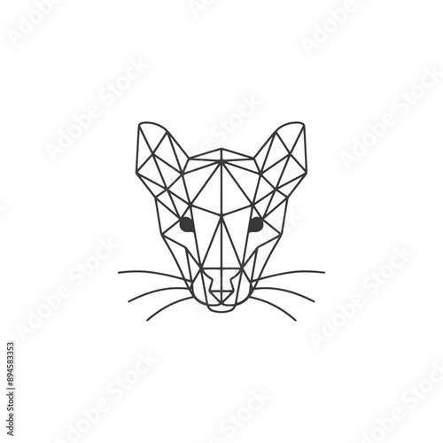 Geometric mouse portrait Simple and stylish