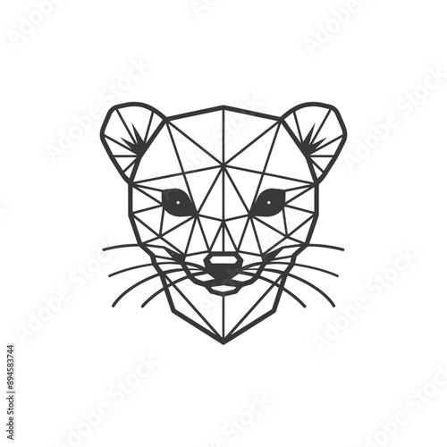 Geometric portrait of a weasel