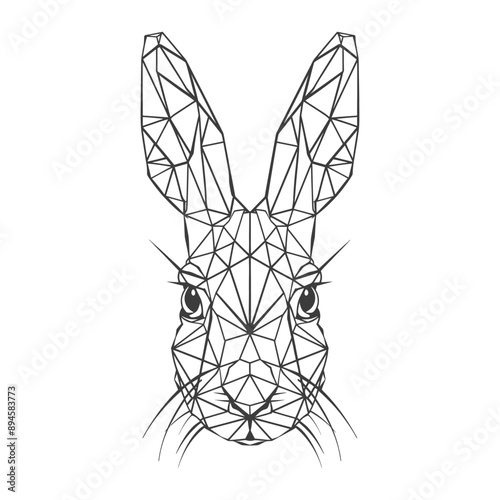 Geometric rabbit portrait A simple yet elegant design