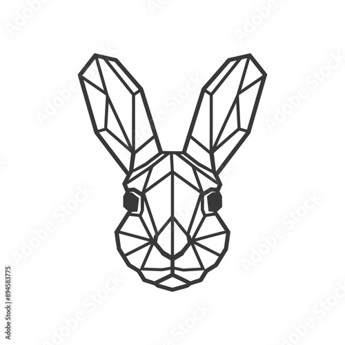 Geometric rabbit portrait Simple and sleek