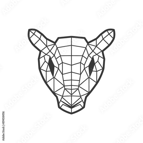 Geometric sheep head with intricate details