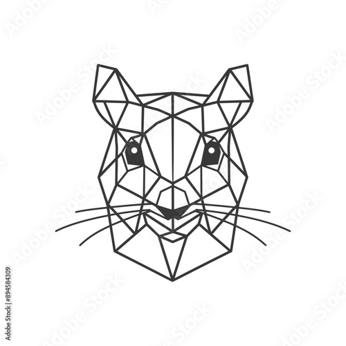 Geometric squirrel face with a cute smile