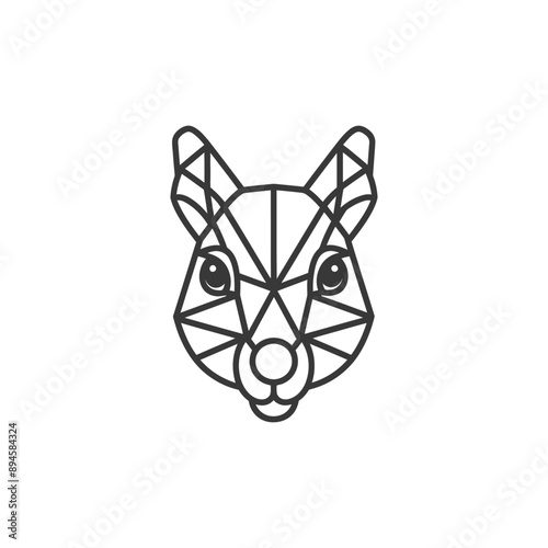 Geometric squirrel simple and stylish