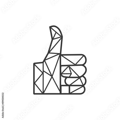 Geometric thumbs up showing approval