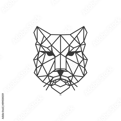 Geometric tiger portrait fierce and striking