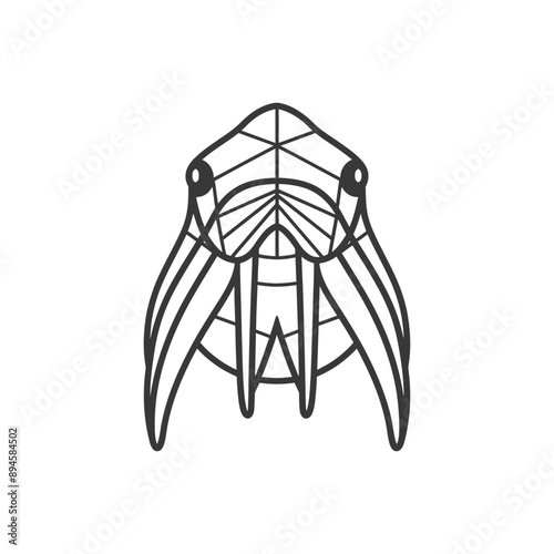 Geometric walrus with a big smile
