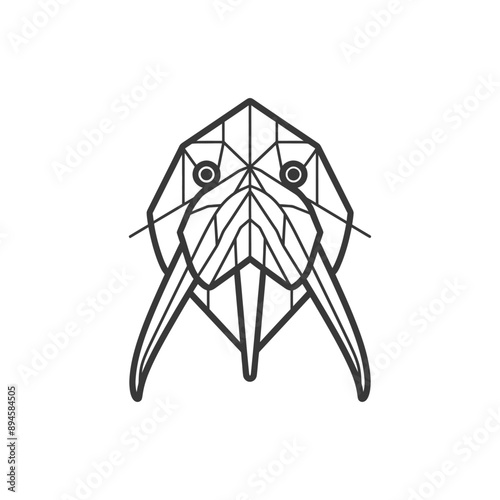 Geometric walrus with a powerful gaze