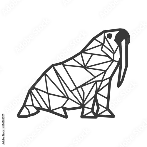Geometric Walrus Illustration Geometric animal art