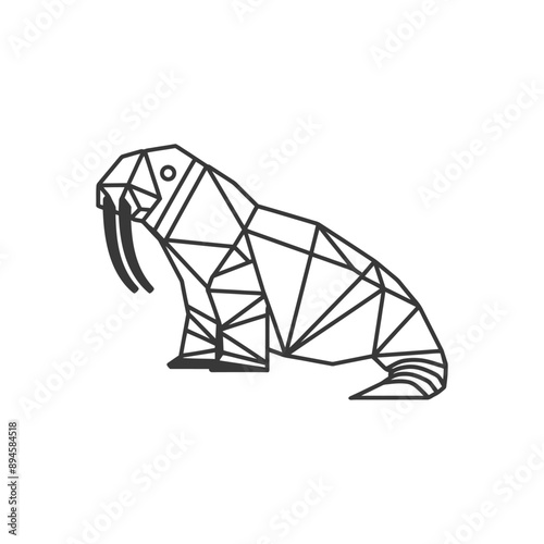 Geometric walrus with a bold design