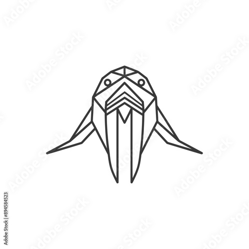 Geometric walrus design Minimalist art