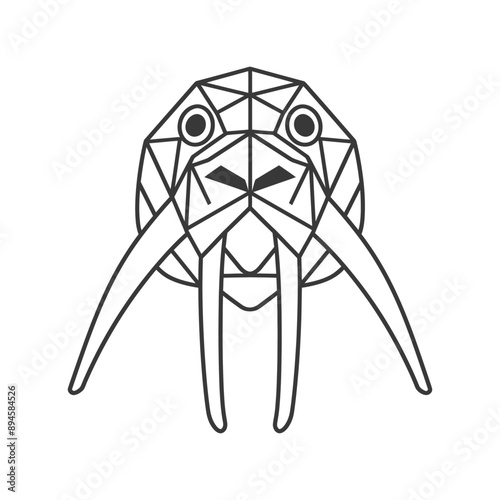 Geometric walrus with big tusks