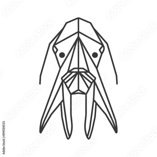 Geometric walrus with prominent tusks